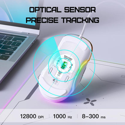 ONIKUMA CW925 12800DPI Colorful RGB E-Sports Gaming Wired Mouse(White) - Wired Mice by ONIKUMA | Online Shopping UK | buy2fix