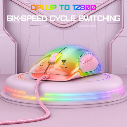 ONIKUMA CW925 12800DPI Colorful RGB E-Sports Gaming Wired Mouse(Pink) - Wired Mice by ONIKUMA | Online Shopping UK | buy2fix