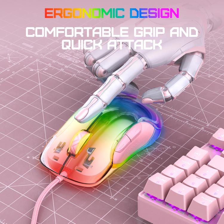 ONIKUMA CW925 12800DPI Colorful RGB E-Sports Gaming Wired Mouse(Pink) - Wired Mice by ONIKUMA | Online Shopping UK | buy2fix