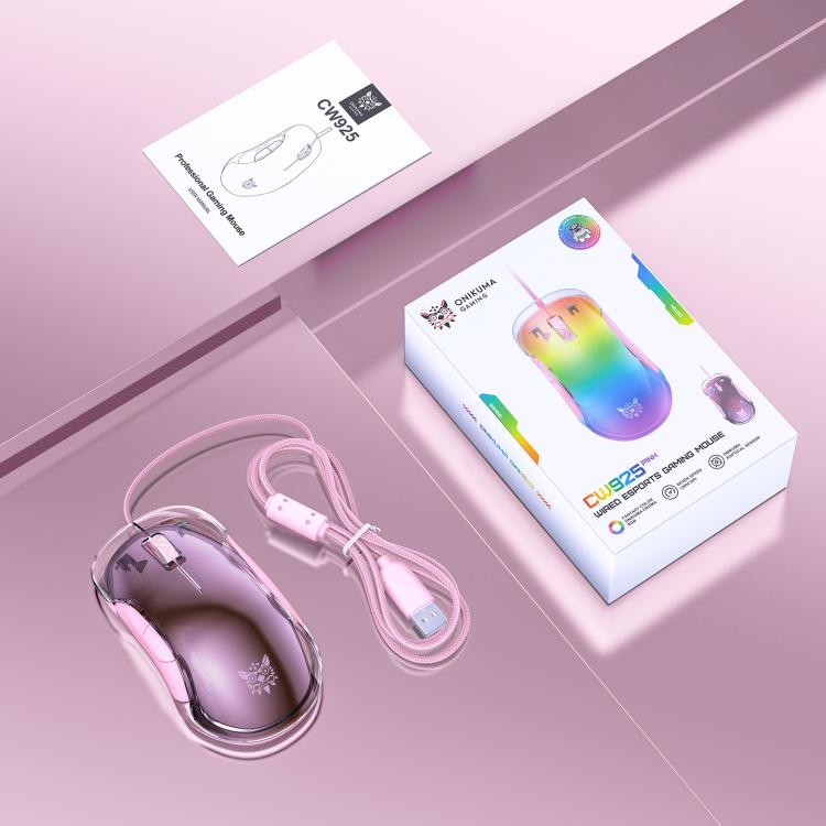ONIKUMA CW925 12800DPI Colorful RGB E-Sports Gaming Wired Mouse(Pink) - Wired Mice by ONIKUMA | Online Shopping UK | buy2fix
