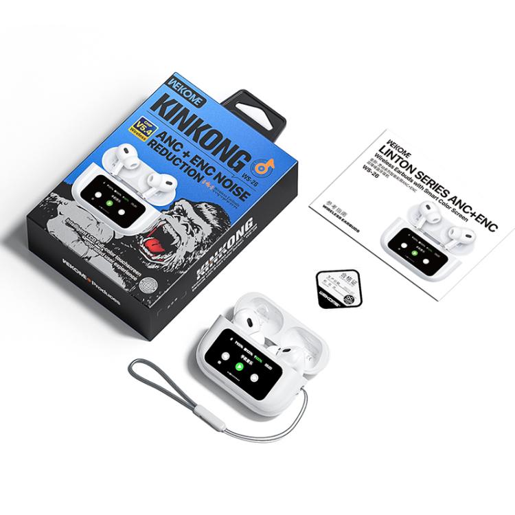 WK WS-26 Liton Series ANC+ENC Wireless Earbuds with Smart Color Screen(White) - TWS Earphone by WK | Online Shopping UK | buy2fix