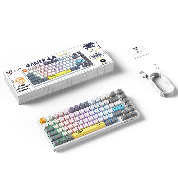 ONIKUMA G58 82-Keys Hot-Swappable Mechanical Gaming Keyboard(White) - Wired Keyboard by ONIKUMA | Online Shopping UK | buy2fix