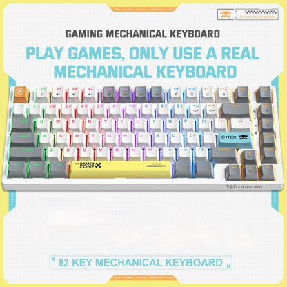 ONIKUMA G58 82-Keys Hot-Swappable Mechanical Gaming Keyboard(White) - Wired Keyboard by ONIKUMA | Online Shopping UK | buy2fix