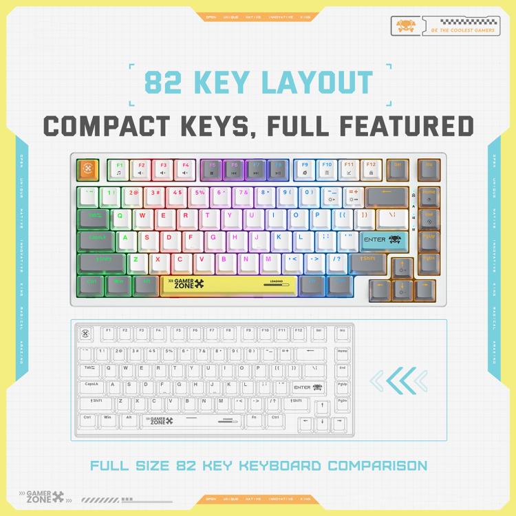 ONIKUMA G58 82-Keys Hot-Swappable Mechanical Gaming Keyboard(White) - Wired Keyboard by ONIKUMA | Online Shopping UK | buy2fix