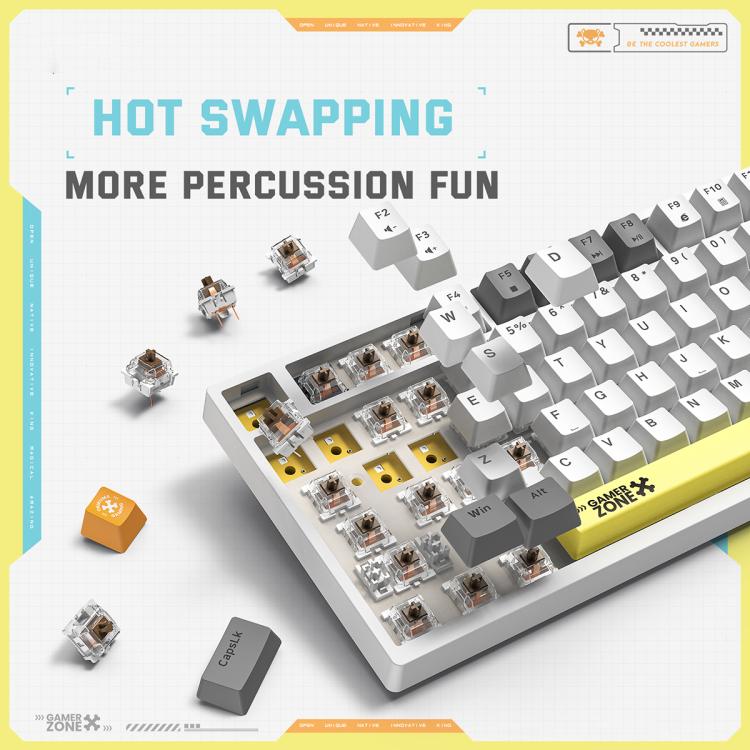 ONIKUMA G58 82-Keys Hot-Swappable Mechanical Gaming Keyboard(White) - Wired Keyboard by ONIKUMA | Online Shopping UK | buy2fix