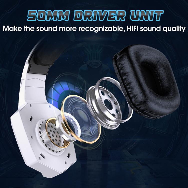 ONIKUMA GT806 Tri-mode Bluetooth 2.4G Wired E-sports Game Headset(White) - Multimedia Headset by ONIKUMA | Online Shopping UK | buy2fix