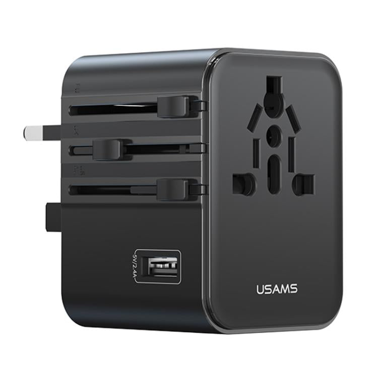 USAMS CC308 17W Dual Type-C and USB-A Ports Universal Travel Charger(Black) - Plug Adaptor by USAMS | Online Shopping UK | buy2fix