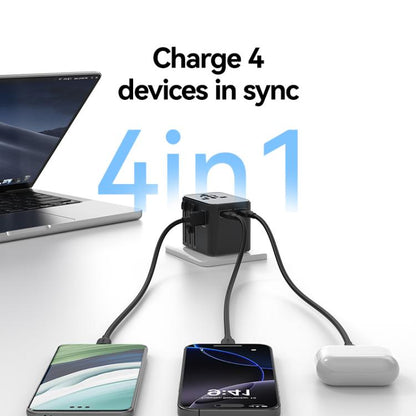 USAMS CC308 17W Dual Type-C and USB-A Ports Universal Travel Charger(Black) - Plug Adaptor by USAMS | Online Shopping UK | buy2fix