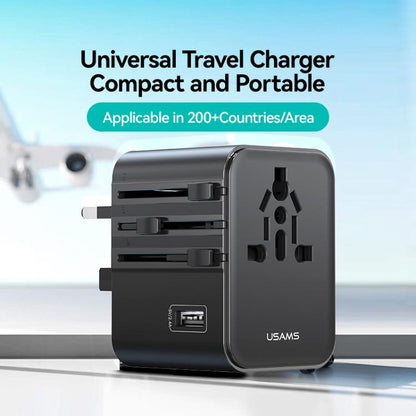 USAMS CC308 17W Dual Type-C and USB-A Ports Universal Travel Charger(Black) - Plug Adaptor by USAMS | Online Shopping UK | buy2fix