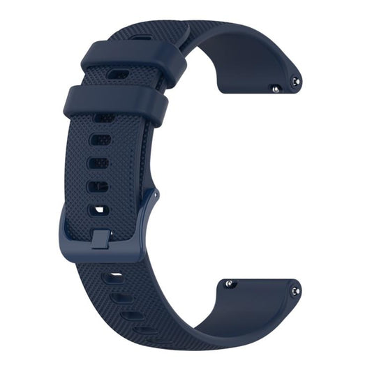 20mm For Garmin Forerunner 570 42mm/245/645 xDfind Small Plaid Solid Color Silicone Watch Band(Navy Blue) - 20mm Bands by xDfind | Online Shopping UK | buy2fix