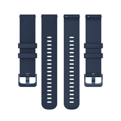 20mm For Garmin Forerunner 570 42mm/245/645 xDfind Small Plaid Solid Color Silicone Watch Band(Navy Blue) - 20mm Bands by xDfind | Online Shopping UK | buy2fix