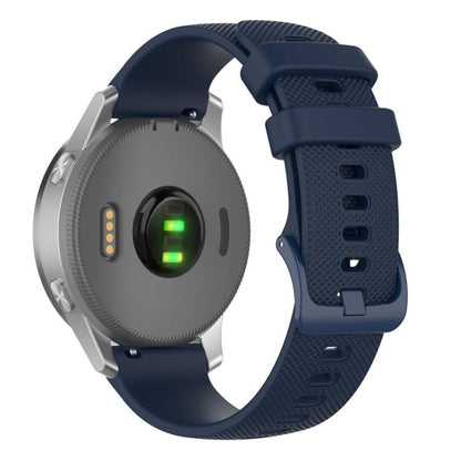 20mm For Garmin Forerunner 570 42mm/245/645 xDfind Small Plaid Solid Color Silicone Watch Band(Navy Blue) - 20mm Bands by xDfind | Online Shopping UK | buy2fix