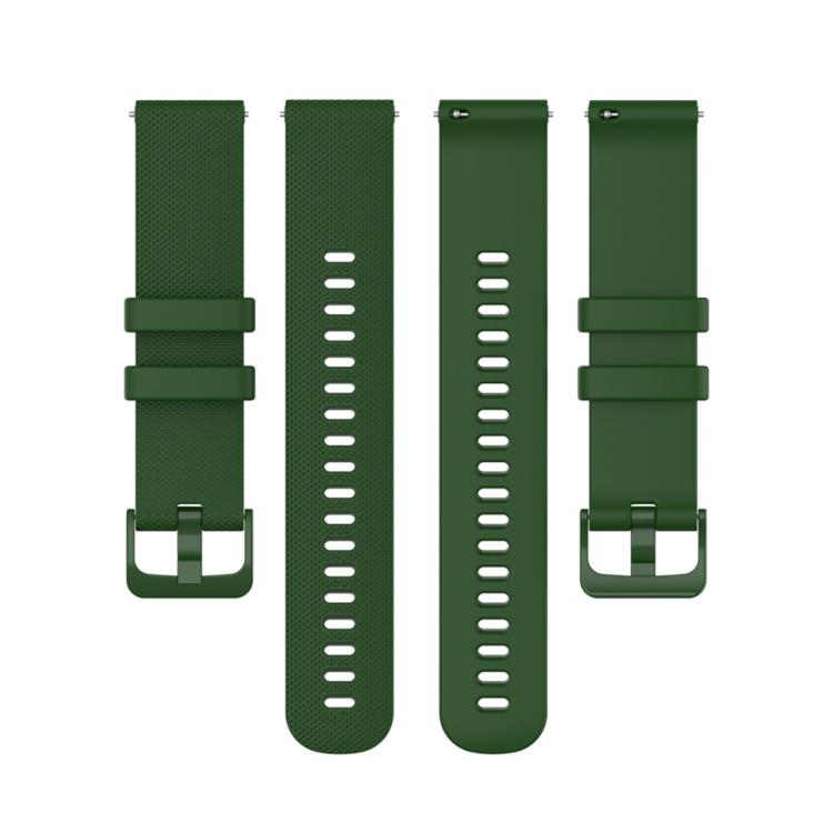 22mm For Forerunner 570 47mm/935/945/955 xDfind Small Plaid Solid Color Silicone Watch Band(Army Green) - 22mm Bands by xDfind | Online Shopping UK | buy2fix