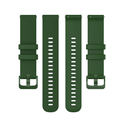 22mm For Forerunner 570 47mm/935/945/955 xDfind Small Plaid Solid Color Silicone Watch Band(Army Green) - 22mm Bands by xDfind | Online Shopping UK | buy2fix