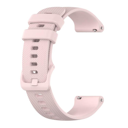 18mm For Garmin Venu 2S / Move 3S / Active S xDfind Small Plaid Solid Color Silicone Watch Band(Pink) - 18mm Bands by xDfind | Online Shopping UK | buy2fix