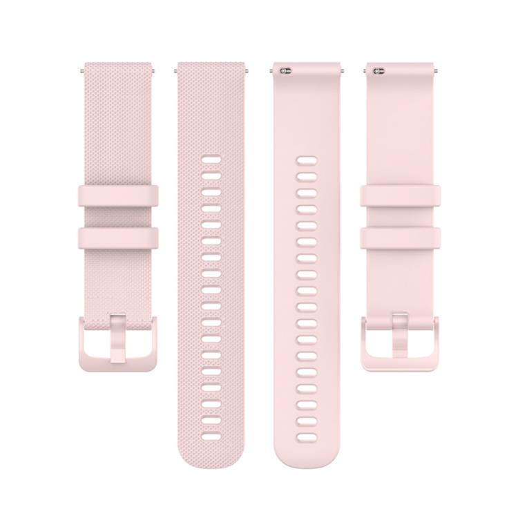 18mm For Garmin Venu 2S / Move 3S / Active S xDfind Small Plaid Solid Color Silicone Watch Band(Pink) - 18mm Bands by xDfind | Online Shopping UK | buy2fix