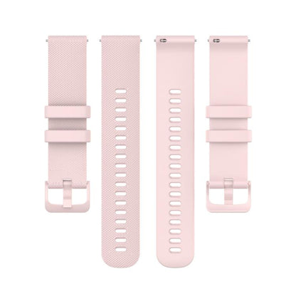 18mm For Garmin Venu 2S / Move 3S / Active S xDfind Small Plaid Solid Color Silicone Watch Band(Pink) - 18mm Bands by xDfind | Online Shopping UK | buy2fix