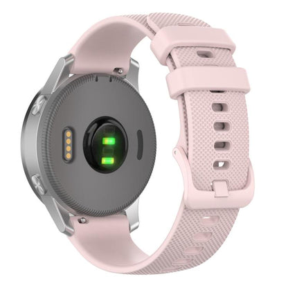 18mm For Garmin Venu 2S / Move 3S / Active S xDfind Small Plaid Solid Color Silicone Watch Band(Pink) - 18mm Bands by xDfind | Online Shopping UK | buy2fix