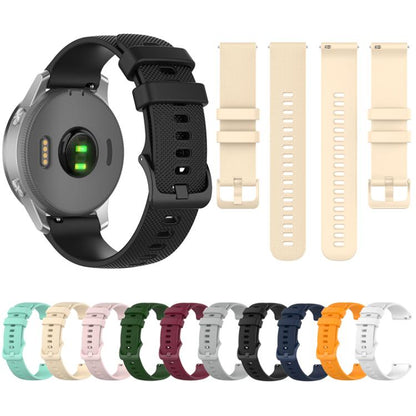 22mm For Forerunner 570 47mm/935/945/955 xDfind Small Plaid Solid Color Silicone Watch Band(Army Green) - 22mm Bands by xDfind | Online Shopping UK | buy2fix