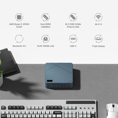 GXMO GN7 Windows 11 Mini PC, 16GB+512GB, AMD Ryzen 5 3550H 4-Core Processor(UK Plug) - Windows Mini PCs by GXMO | Online Shopping UK | buy2fix