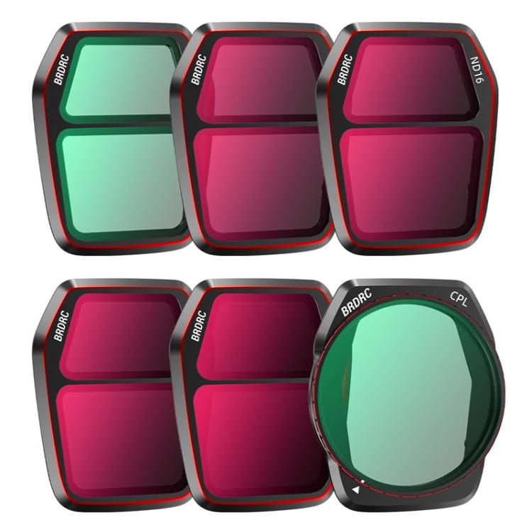 For DJI Air 3S BRDRC Camera Lens Filter, Filter:6 in 1 ND8-64 UV CPL - Lens Filter by BRDRC | Online Shopping UK | buy2fix