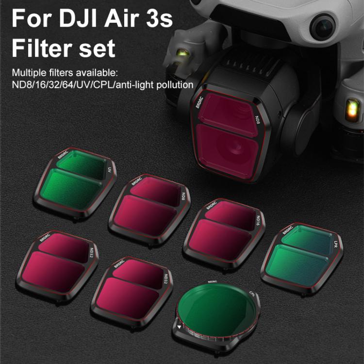 For DJI Air 3S BRDRC Camera Lens Filter, Filter:6 in 1 ND8-64 UV CPL - Lens Filter by BRDRC | Online Shopping UK | buy2fix