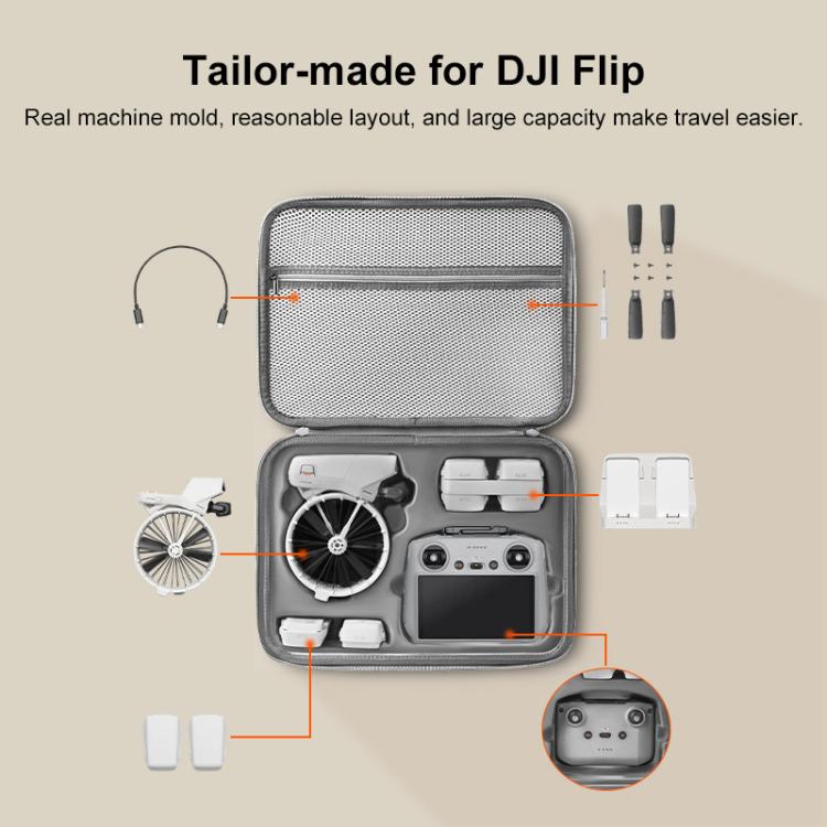 For DJI Flip BRDRC Drone Portable Case Single Shoulder Messenger Bag Handbag(Grey) - Backpacks & Bags by BRDRC | Online Shopping UK | buy2fix