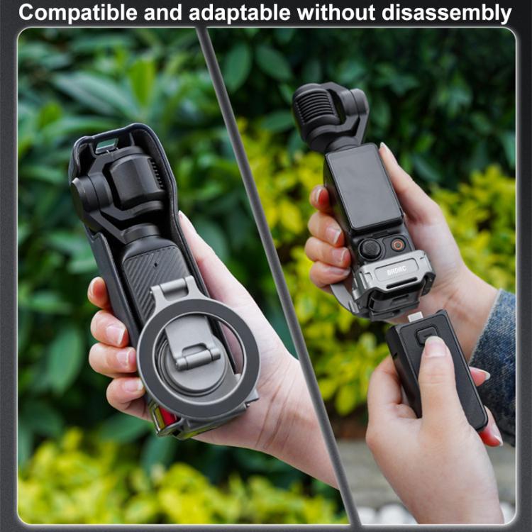 For DJI Osmo Pocket 3 BRDRC Smartphone Teleprompter Stand Desktop Clamp Cold Shoe Extension Mount(Dark Grey) - Mount & Holder by BRDRC | Online Shopping UK | buy2fix