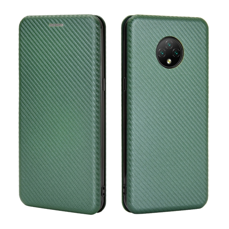 For Doogee X95 Carbon Fiber Texture Horizontal Flip TPU + PC + PU Leather Case with Card Slot & Lanyard(Green) by buy2fix