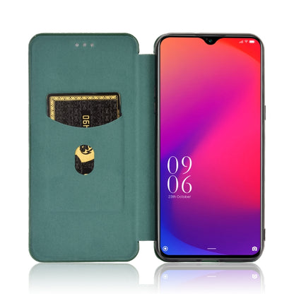 For Doogee X95 Carbon Fiber Texture Horizontal Flip TPU + PC + PU Leather Case with Card Slot & Lanyard(Green) by buy2fix