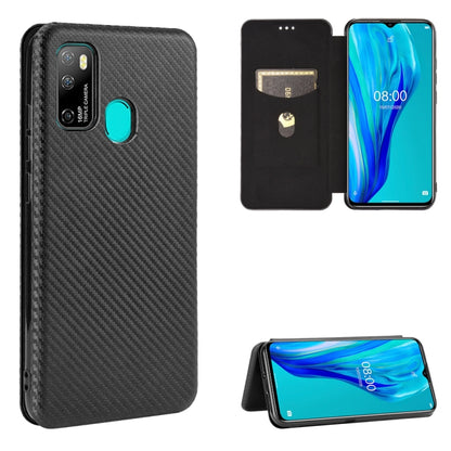 For Ulefone Note 9P Carbon Fiber Texture Horizontal Flip TPU + PC + PU Leather Case with Card Slot & Lanyard(Black) by buy2fix