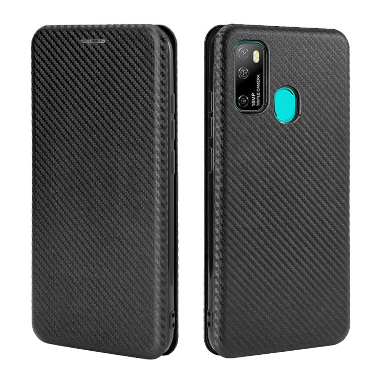 For Ulefone Note 9P Carbon Fiber Texture Horizontal Flip TPU + PC + PU Leather Case with Card Slot & Lanyard(Black) by buy2fix