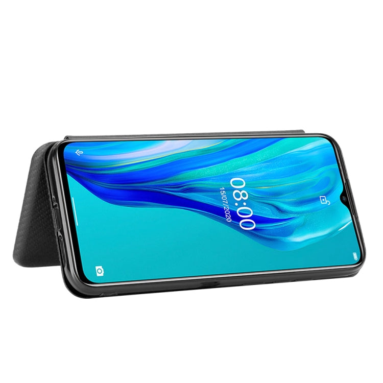 For Ulefone Note 9P Carbon Fiber Texture Horizontal Flip TPU + PC + PU Leather Case with Card Slot & Lanyard(Black) by buy2fix