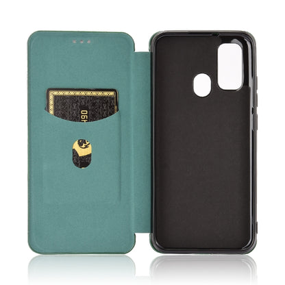 For Ulefone Note 9P Carbon Fiber Texture Horizontal Flip TPU + PC + PU Leather Case with Card Slot & Lanyard(Green) by buy2fix