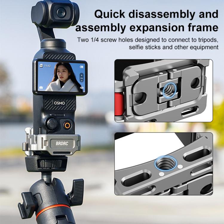 For DJI Osmo Pocket 3 BRDRC Quick Assembly Multi-function Cold Shoe Extension Mount(Dark Grey) - Mount & Holder by BRDRC | Online Shopping UK | buy2fix