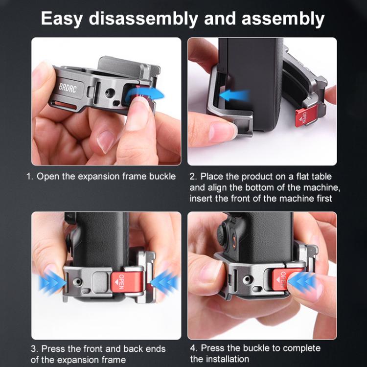 For DJI Osmo Pocket 3 BRDRC Quick Assembly Multi-function Cold Shoe Extension Mount(Dark Grey) - Mount & Holder by BRDRC | Online Shopping UK | buy2fix