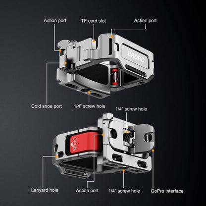 For DJI Osmo Pocket 3 BRDRC Quick Assembly Multi-function Cold Shoe Extension Mount(Dark Grey) - Mount & Holder by BRDRC | Online Shopping UK | buy2fix