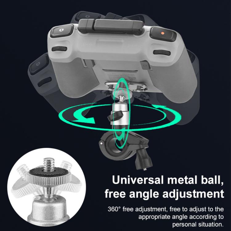 For DJI RC / RC 2 BRDRC Drone Remote Control Adapter Base Bicycle Holder(Black Silver) - Holder Series by BRDRC | Online Shopping UK | buy2fix