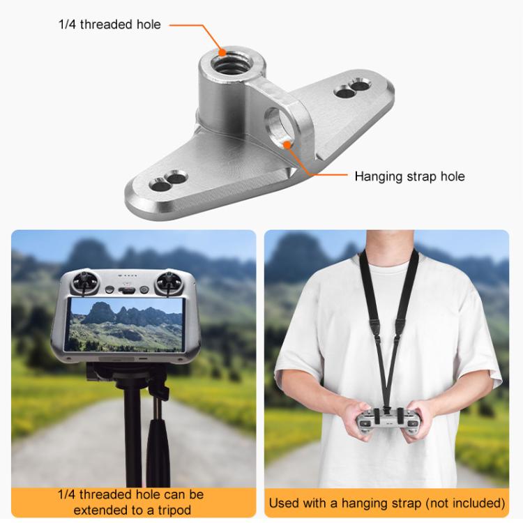 For DJI RC / RC 2 BRDRC Drone Remote Control Adapter Base Bicycle Holder(Black Silver) - Holder Series by BRDRC | Online Shopping UK | buy2fix