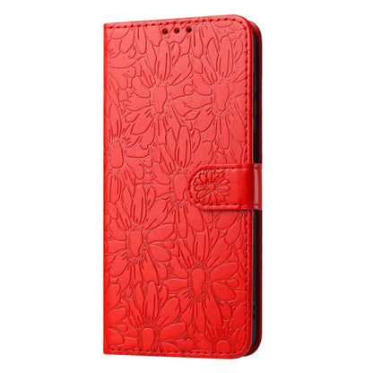 For Google Pixel 10 Daisy Embossed Leather Phone Case(Red) - Google Cases by buy2fix | Online Shopping UK | buy2fix