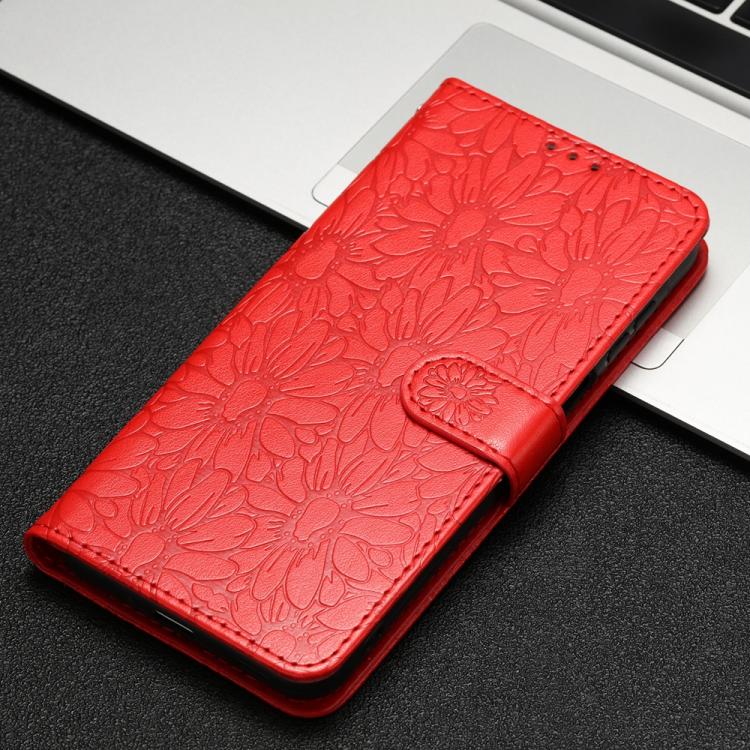 For Google Pixel 10 Daisy Embossed Leather Phone Case(Red) - Google Cases by buy2fix | Online Shopping UK | buy2fix