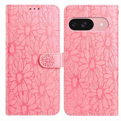 For Google Pixel 10 Daisy Embossed Leather Phone Case(Pink) - Google Cases by buy2fix | Online Shopping UK | buy2fix