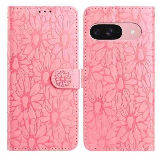 For Google Pixel 10 Daisy Embossed Leather Phone Case(Pink)