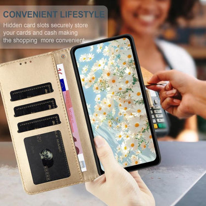 For Google Pixel 10 Daisy Embossed Leather Phone Case(Gold) - Google Cases by buy2fix | Online Shopping UK | buy2fix