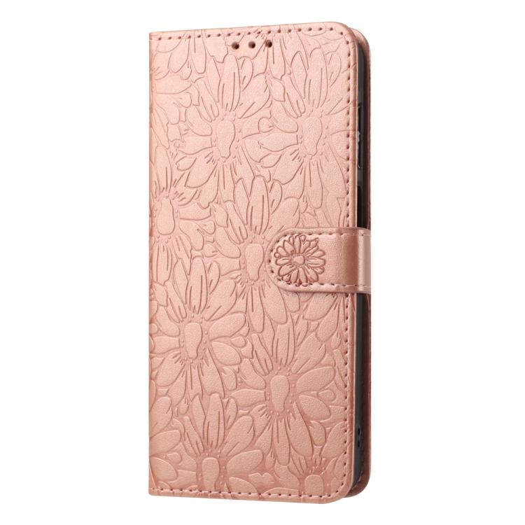 For Google Pixel 10 Daisy Embossed Leather Phone Case(Rose Gold) - Google Cases by buy2fix | Online Shopping UK | buy2fix