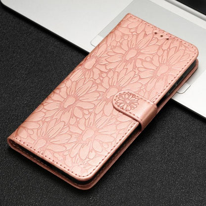 For Google Pixel 10 Daisy Embossed Leather Phone Case(Rose Gold) - Google Cases by buy2fix | Online Shopping UK | buy2fix