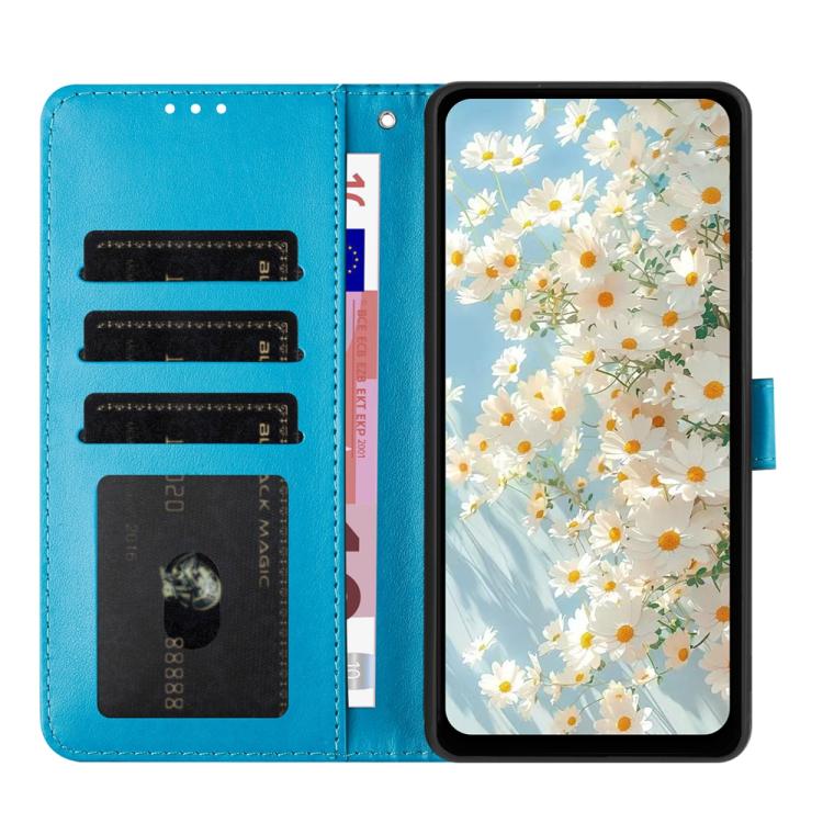 For Google Pixel 10 Daisy Embossed Leather Phone Case(Blue) - Google Cases by buy2fix | Online Shopping UK | buy2fix