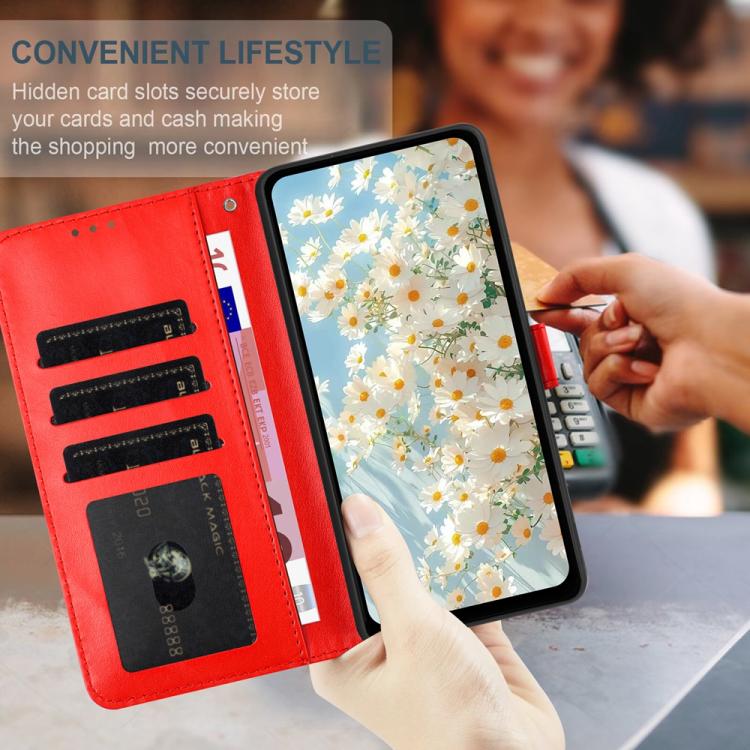 For Google Pixel 10 Pro Daisy Embossed Leather Phone Case(Red) - Google Cases by buy2fix | Online Shopping UK | buy2fix