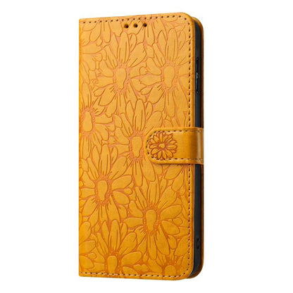 For Google Pixel 10 Pro Daisy Embossed Leather Phone Case(Yellow) - Google Cases by buy2fix | Online Shopping UK | buy2fix