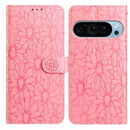 For Google Pixel 10 Pro Daisy Embossed Leather Phone Case(Pink) - Google Cases by buy2fix | Online Shopping UK | buy2fix